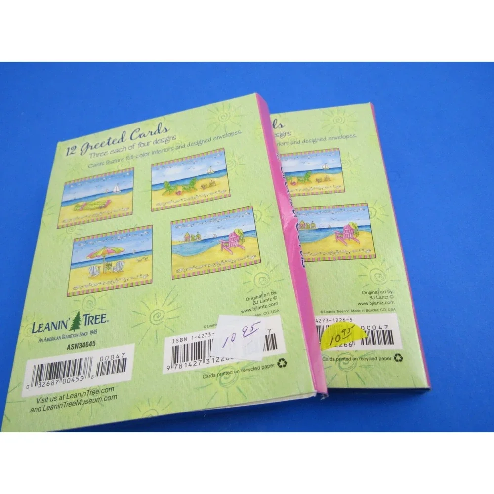 BJ Lantz Sunny Shores Beach Themed Stationery Greeting Cards Leanin Tree